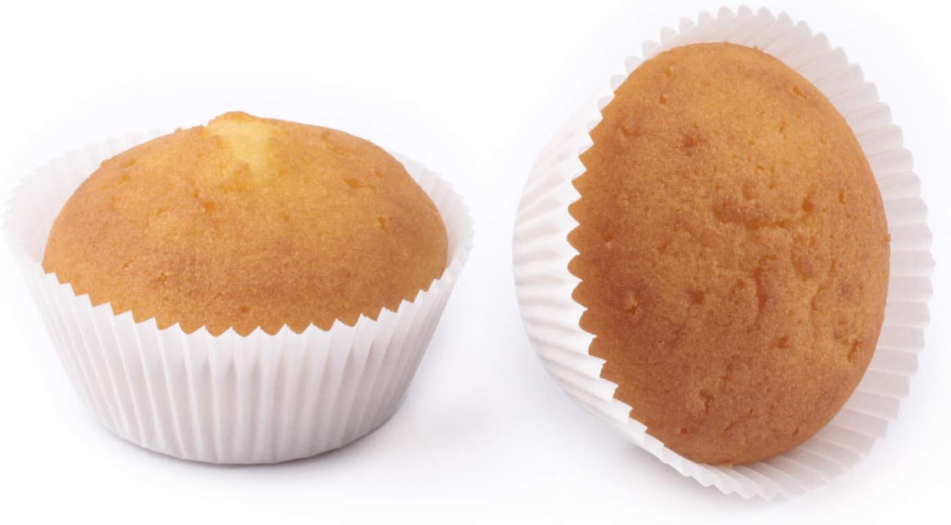 Caperci Standard White Cupcake Liners 500 Count, No Smell, Food Grade & Grease-Proof Baking Cups Paper