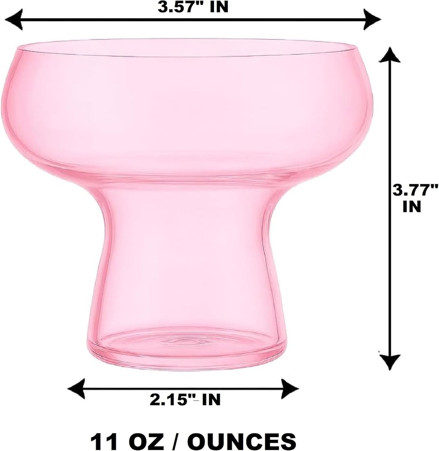 Lunara Clear Plastic Margarita Glasses, 11 oz, Set of 40, Disposable Party Cups for Cocktails (Pink Clear)