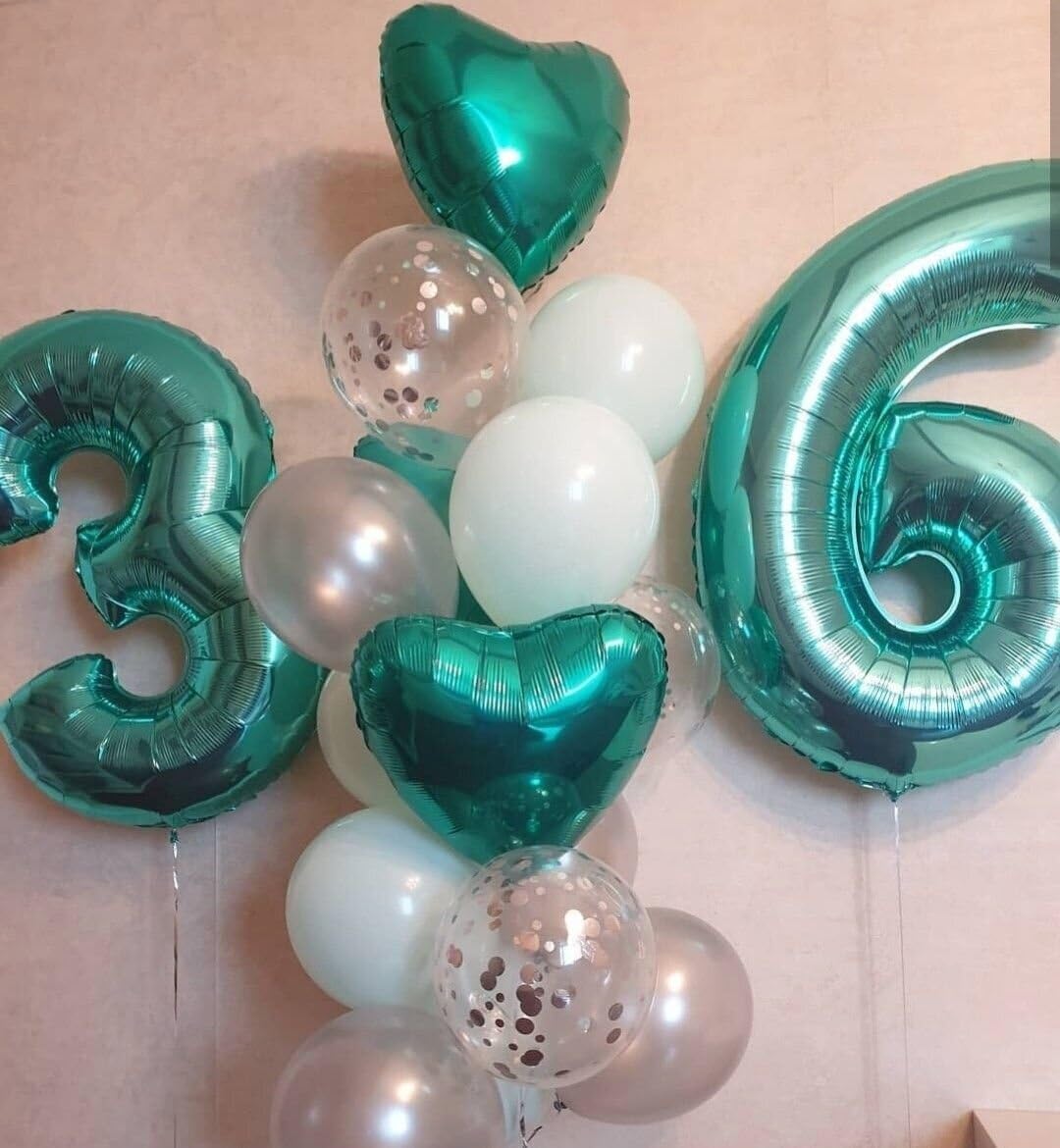 Teal Blue 40 Inch Mylar Foil Number 6 Balloon, Birthday Digital Balloons for 6 16 Boy Girl Party Decorations Supplies,Teal Blue Big Helium Balloon Numbers for 26 36 46 60 Men Women Anniversary