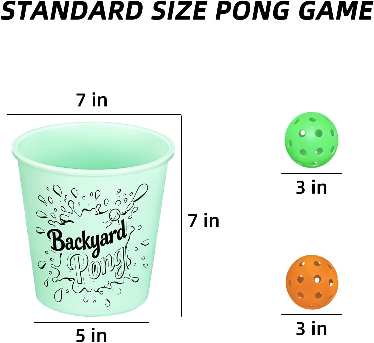 Mostop Yard Pong Game Set Glow in Dark with 12 Buckets, 6 Balls, Carrying Bag - Throwing Game for Adults Family Party - Outdoor Games for Beach, Camping, Lawn and Backyard