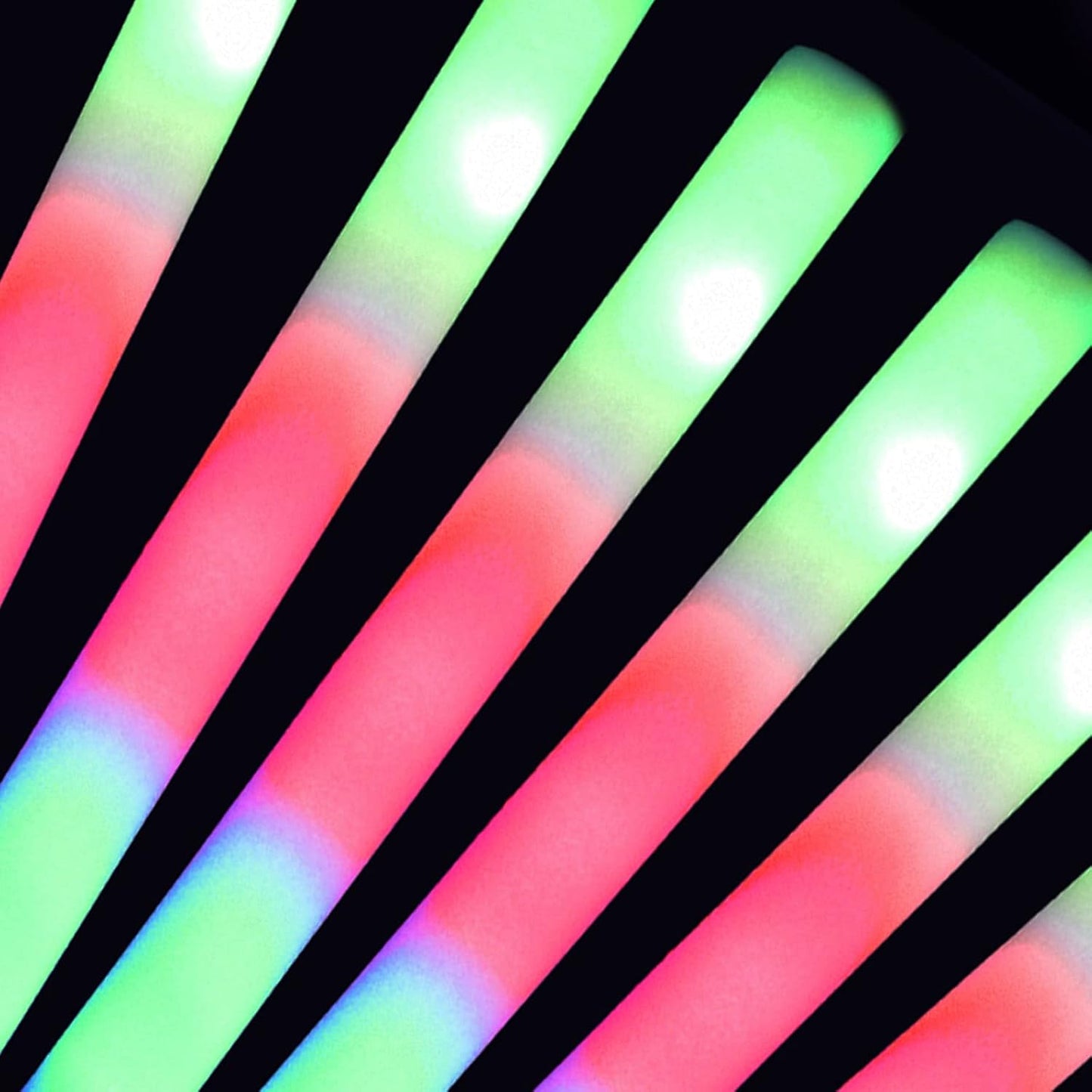 150 LED Party Foam Light Sticks Batons Wand for Wedding, Parties, Birthdays, Guests, Party, DJ, Concerts, Festivals, Events, Promotions Party Favors 3 Color Lighting Modes Batteries 16"