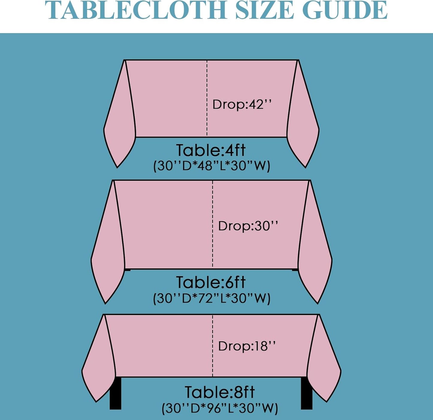 VidaFete 2 Pack 90 * 132inch Rectangle Table Cloth Polyester, Stain Wrinkle Resistant Polyester Dining Table Cover for Kitchen Dinning Party Wedding Rectangular Table Buffet Decoration(Pink)