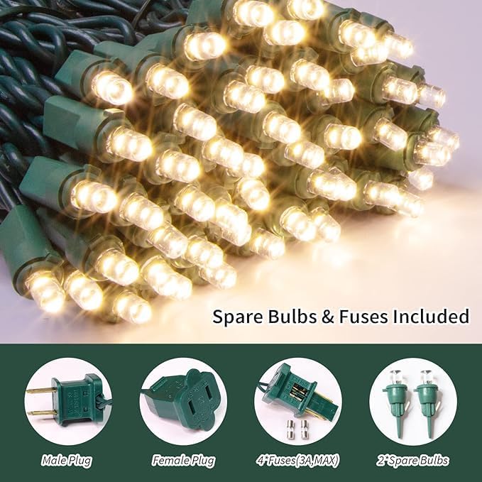 60 LED Warm White String Light - LED Christmas Lights, Mini led Lights for Indoor Outdoor Home Holiday Party Wedding Independence Day Decoration