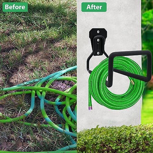 Garden Hose Holder - 2 Pack Hose Hanger Wall Mount, Heavy Duty Water Hose Holder for Outside Use in Yard, Metal Durable Hose Hooks, Ideal for Water Hose Storage - Image 5