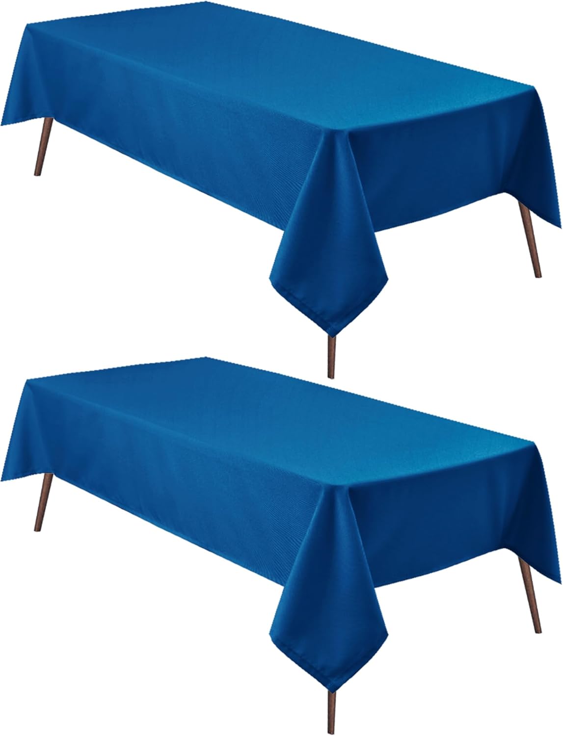 Hiasan 2 Pieces Royal Blue Tablecloth Rectangle - Waterproof and Washable Fabric Table Cloth for Card Tables, 60 x 120 Inch