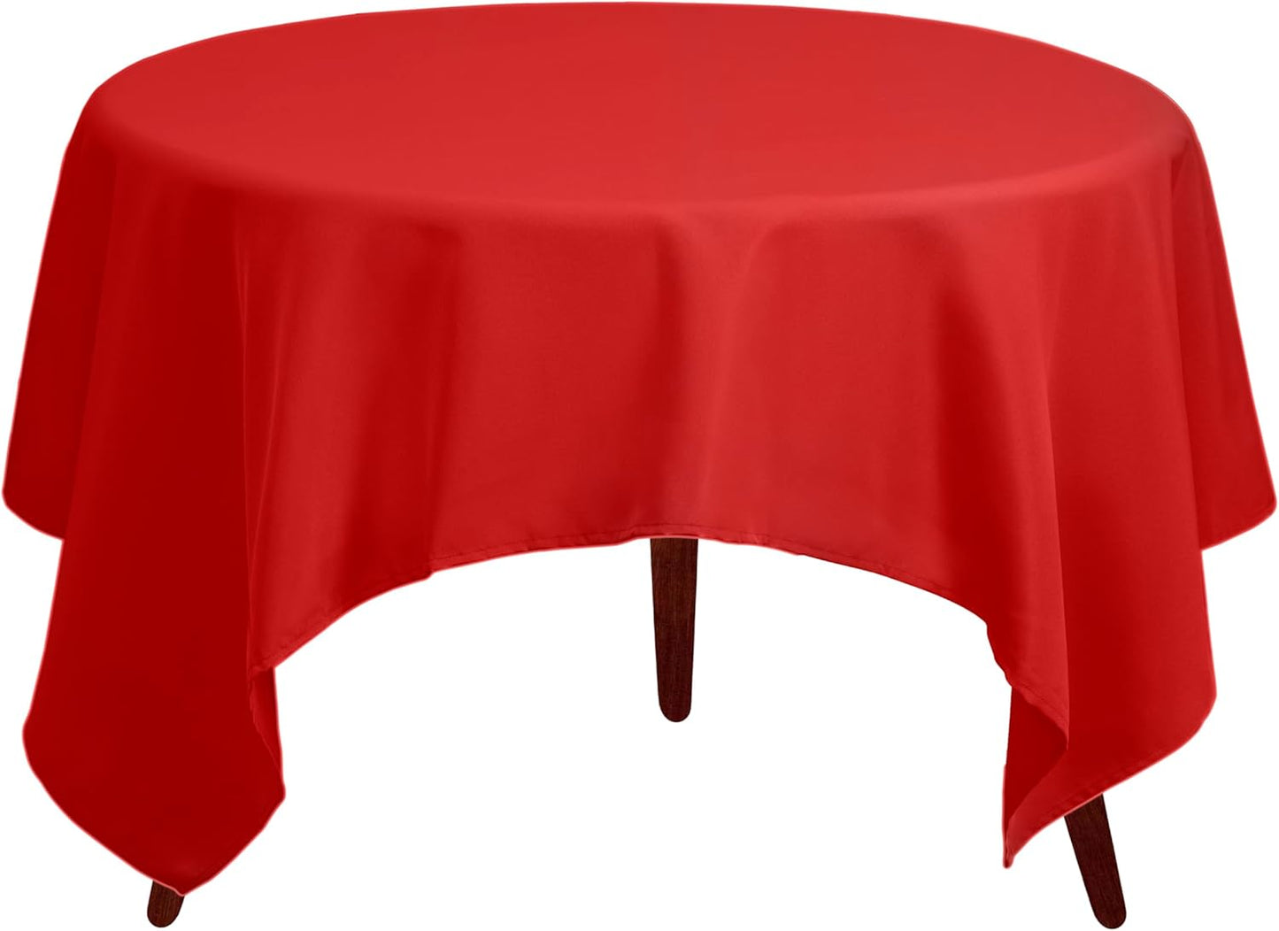 Gee Di Moda Square Tablecloth - 85 x 85 Inch Red Table Cloth for Large Square or Round Tables - Heavy Duty Washable Fabric - for Buffet Table, Holiday Party, Dinner, Wedding & Baby Shower