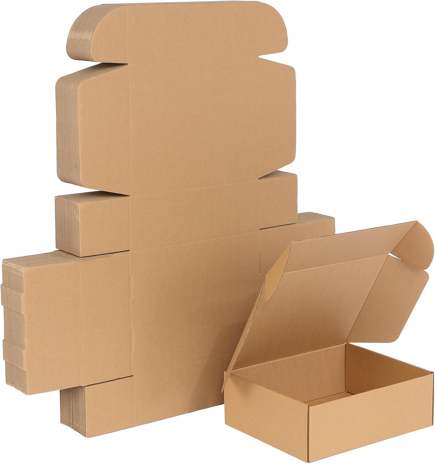 Qilery 100 Pcs Shipping Boxes Cardboard Gift Corrugated Cardboard Brown Boxes Mailer Packaging for Mailing Small Business Present (12 x 9 x 4 Inches)