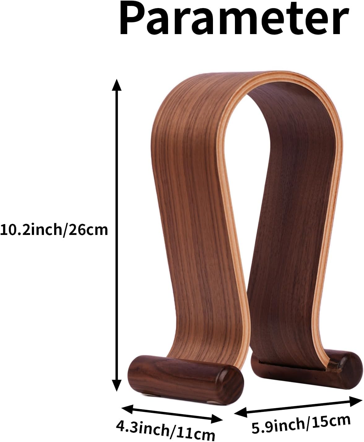 Wood Headphone Stand for Desk - Headset Holder Cute Gaming Wooden Headphones Hanger Hook Rack Base Storage Head Phone Accessories