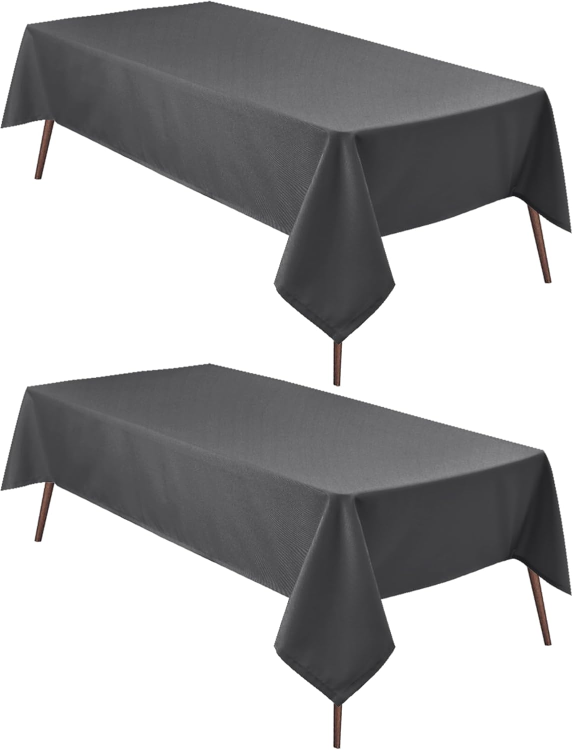Hiasan 2 Pieces Square Tablecloth - Waterproof and Spillproof Dining Room Washable Polyester Table Cloth for Dining Room, 30 x 30 Inch, Grey