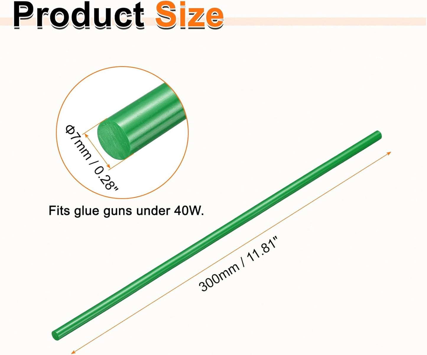 HARFINGTON 10pcs Hot Glue Sticks 0.28" Dia x 11.81" Long EVA Mini Hot Melt Adhesive Glue Stick for Hot Melt Gun Wood Plastic Glass Flowers Fabrics Foam, Deep Green