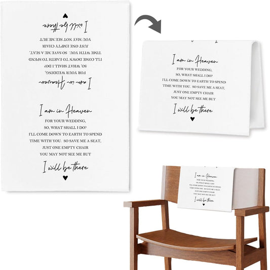 In Loving Memory Wedding Sign, I Am in Heaven for Your Reserved Chair Sign Pew Cloths Seating Placeholder, Wedding Decorations for Reception Celebrations Event (1 Pc)