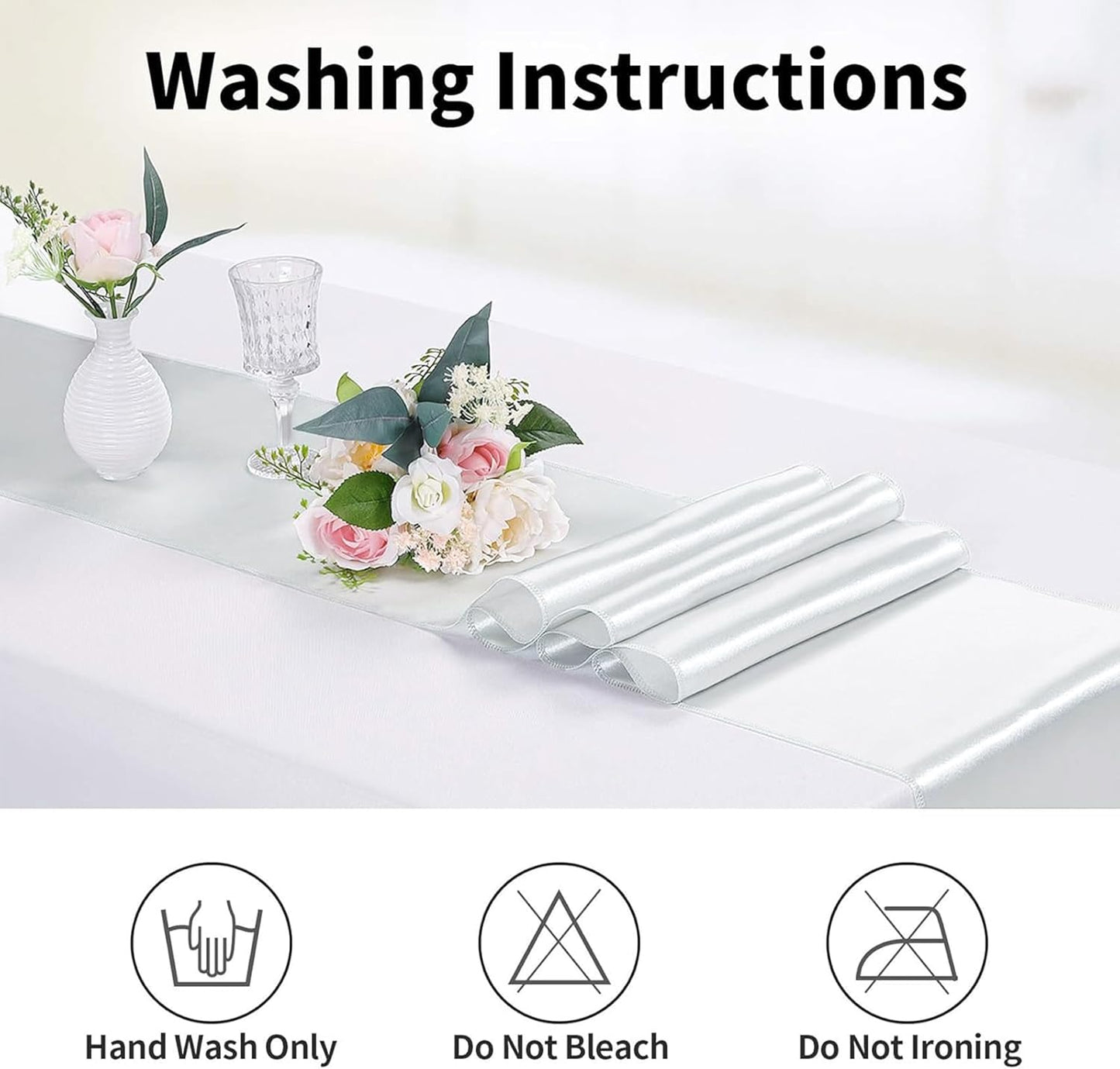 15-Pack Satin Table Runner Silver 12 x 108 inches Long, Table Runners for Wedding, Birthday Parties, Banquets Decorations（15 Pack, 12x108 Inch, Silver）