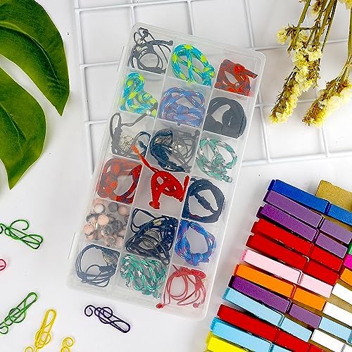 OALCQ Craft Organizers And Storage Box 18 Grids Clear Plastic Bead Organizer With Dividers, Clear Craft Storage for Beads, Earrings, Pills, Jewelry, Screws, Seeds, Small Parts, Hair Ties - Image 5