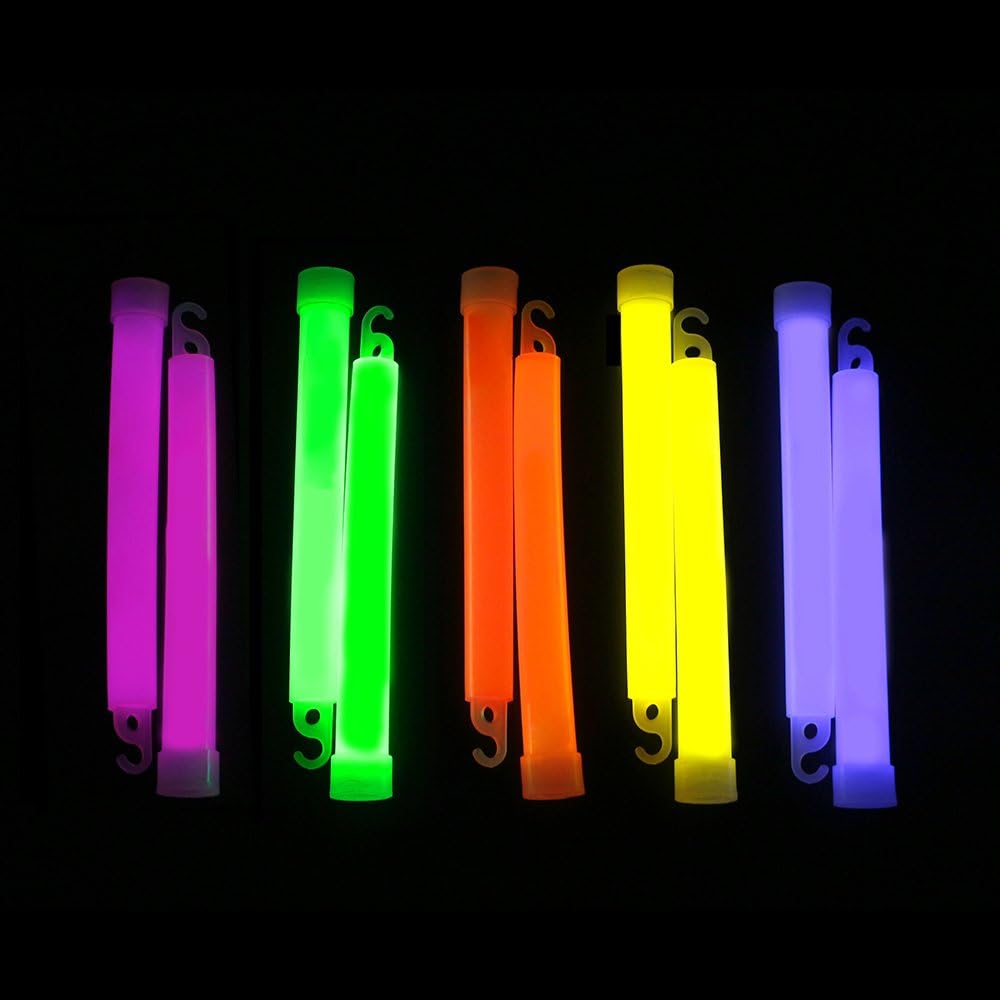 novelinks 25 Pcs 6'' Premium Glow Sticks Bulk - Ultra Bright Large Glow Necklaces Light up Glow in The Dark, Emergency Glow Sticks, Long-lasting Lighting Waterproof