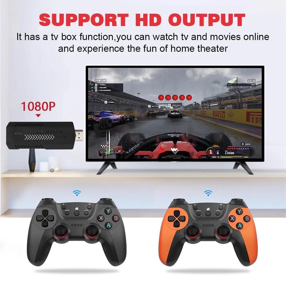 X2 Ultra Retro Game Stick 4K 64/128/256G 35000/40000/58000 Games, 2.4G Controllers HD Output Plug and Play Video Gaming Console, Nostalgia Stick for TV (128G)