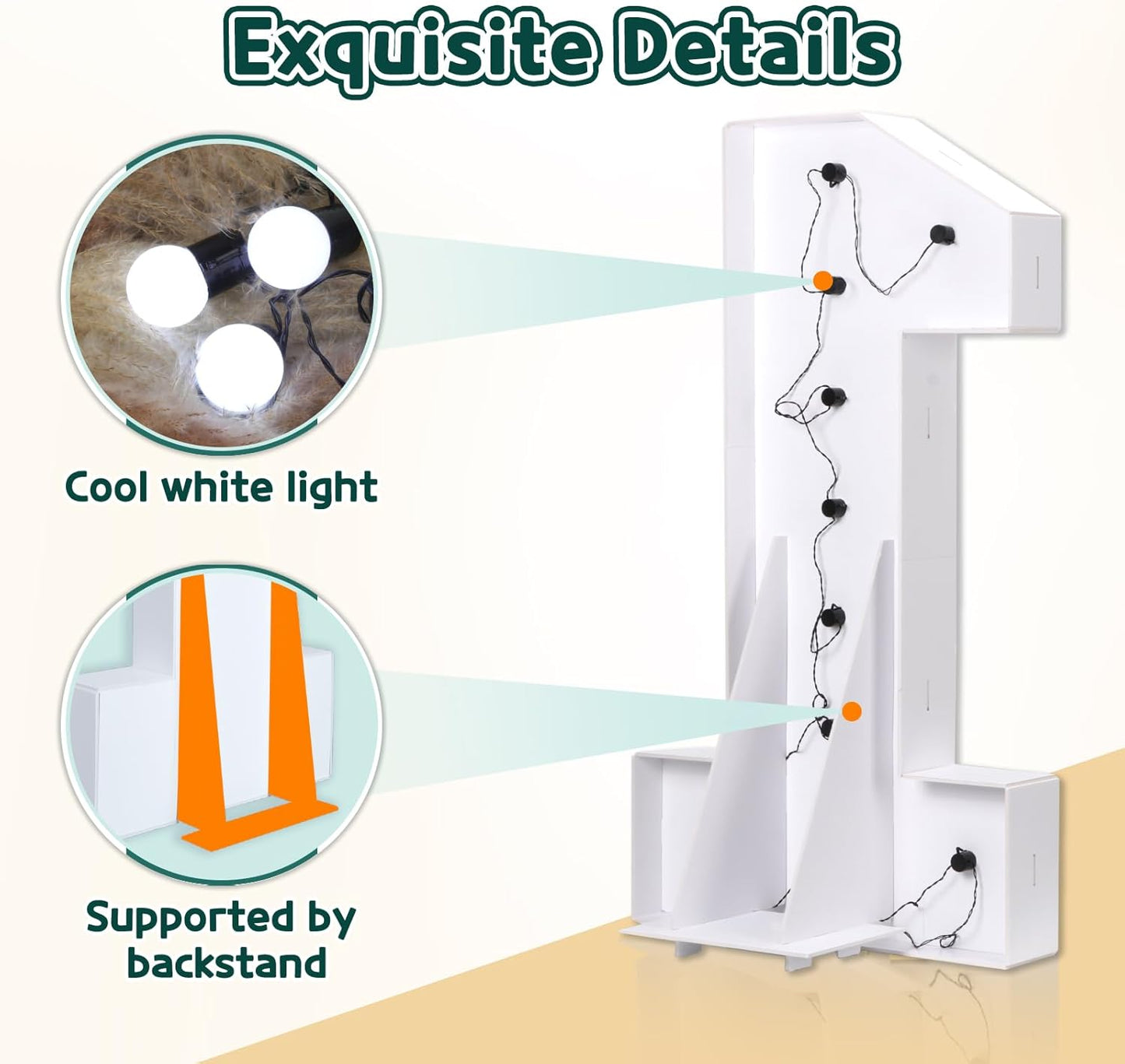Marquee Numbers 3 Feet Tall Big Light Up Numbers 20th Birthday Decorations Women Men Graduation Decorations 2025 White Anniversary Party Decor Large Cardboard Prop Backdrop Sign 20
