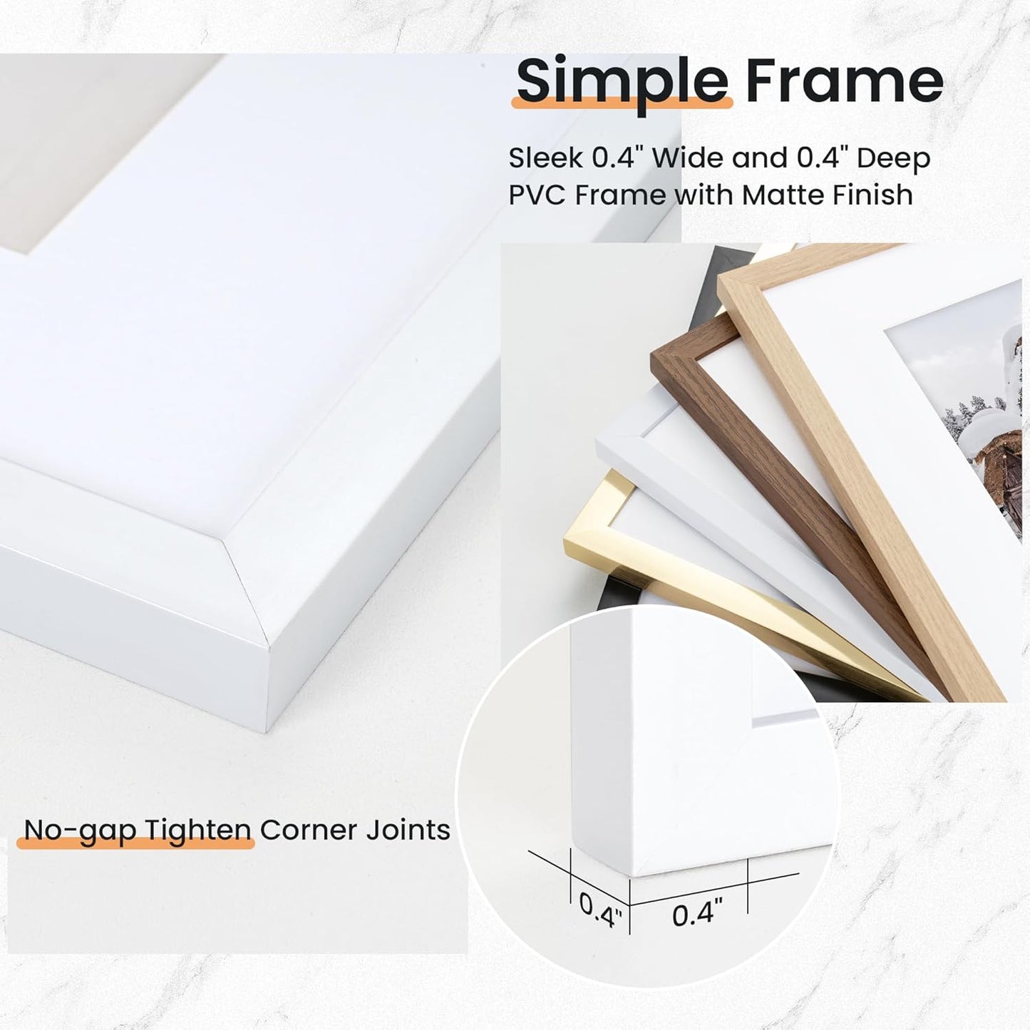 16x20 inch Picture Frame, 16x20 Photo Frames with 11x14 Removable Mat - High Definition Plexiglass - Vertical and Horizontal Display - Wall Hanging Frame - White, 3 Pack
