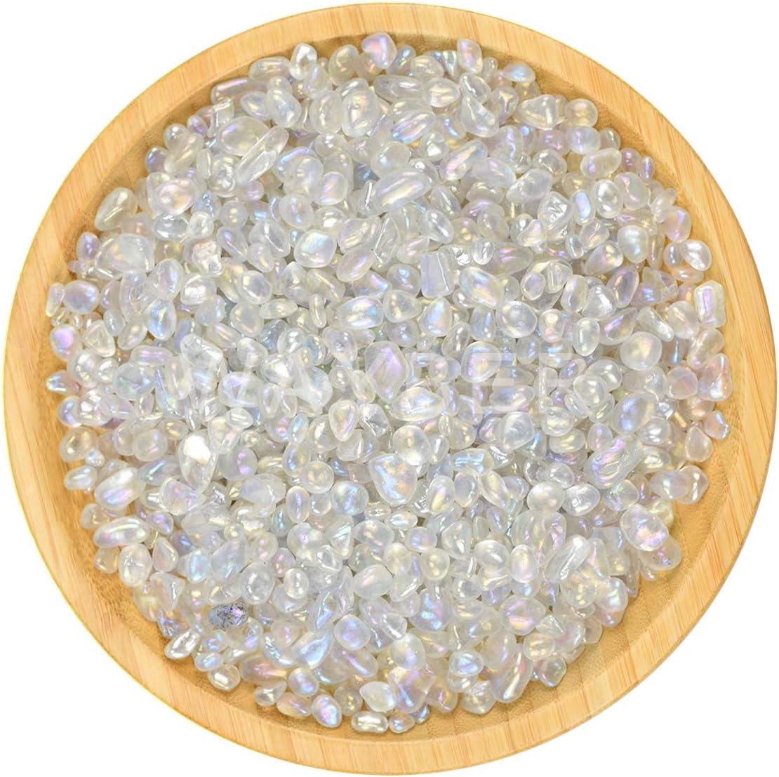 WAYBER 1Lb/460g Irregular Sea Glass Stones Artificial Crystal Gem Pebbles for Aquarium/Turtle Tank/Terrarium/Flowerpot/Vase Landscape Ornament Decoration, Hyun White