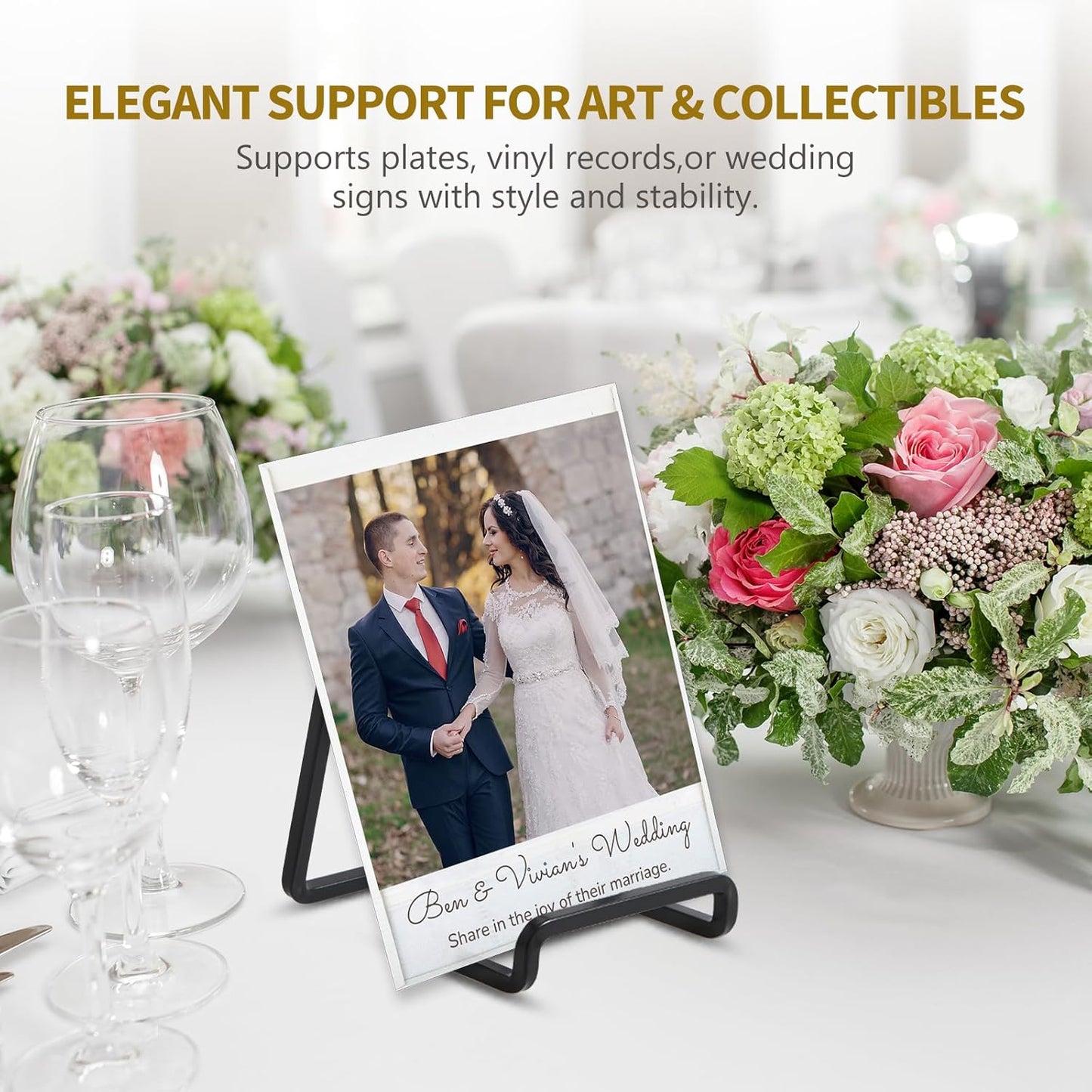 DIDUDIDU Plate Holder Easel Display Stand - Metal Plate Stands for Display - Tabletop Picture Stand - Black Iron Easels for Display Pictures | Photo Frames | Book | Decorative Plates | Plaque