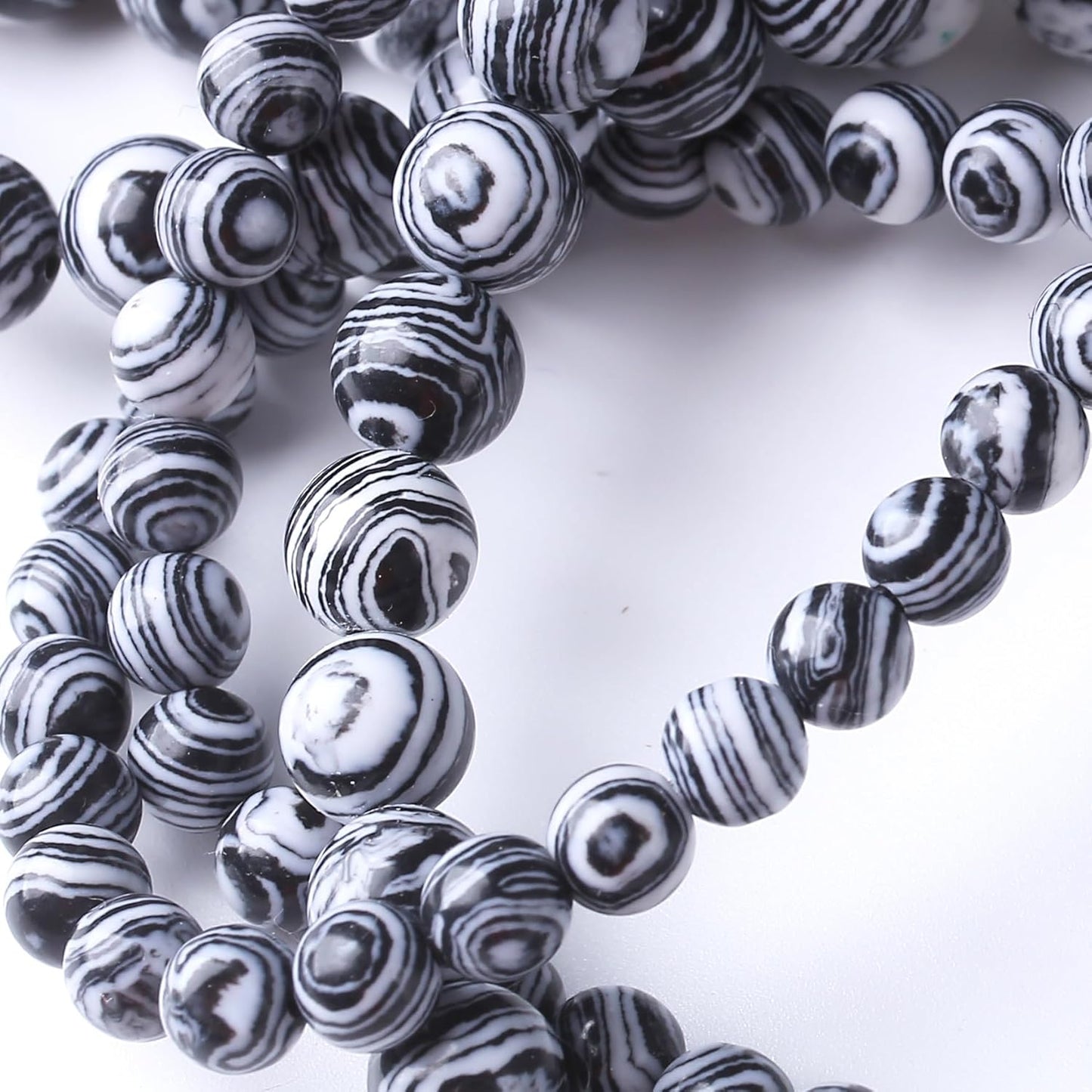Black Peacock Turquoise Stone Beads Gemstone Round Crystal Energy Jade Beads Stone Beads for Jewelry Making DIY Bracelet Necklace Jewelry Making 1 Strand 15.5inch 35PCS 10MM