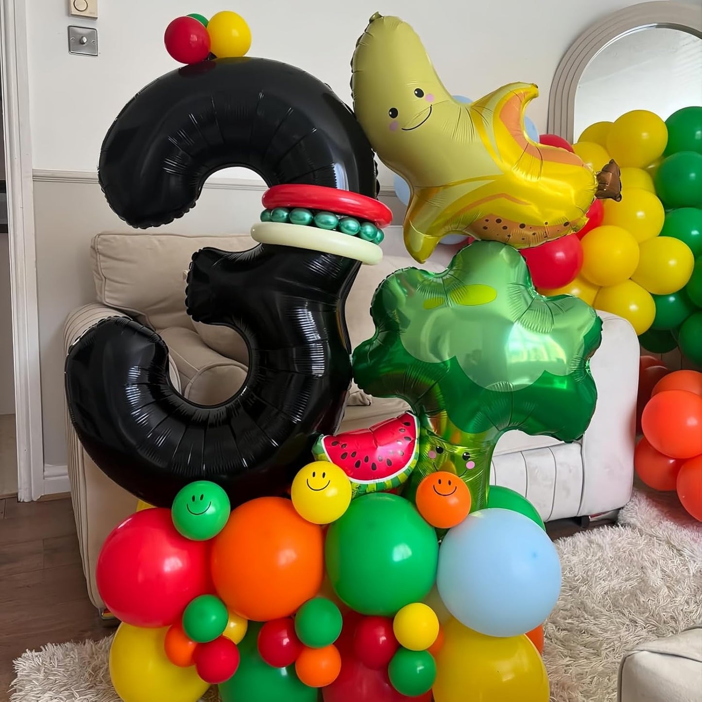 Black 4 Balloon Number,40 Inch Number 4 Balloon Large Black 4 Foil Mylar Helium Balloon for Birthday Party Decorations