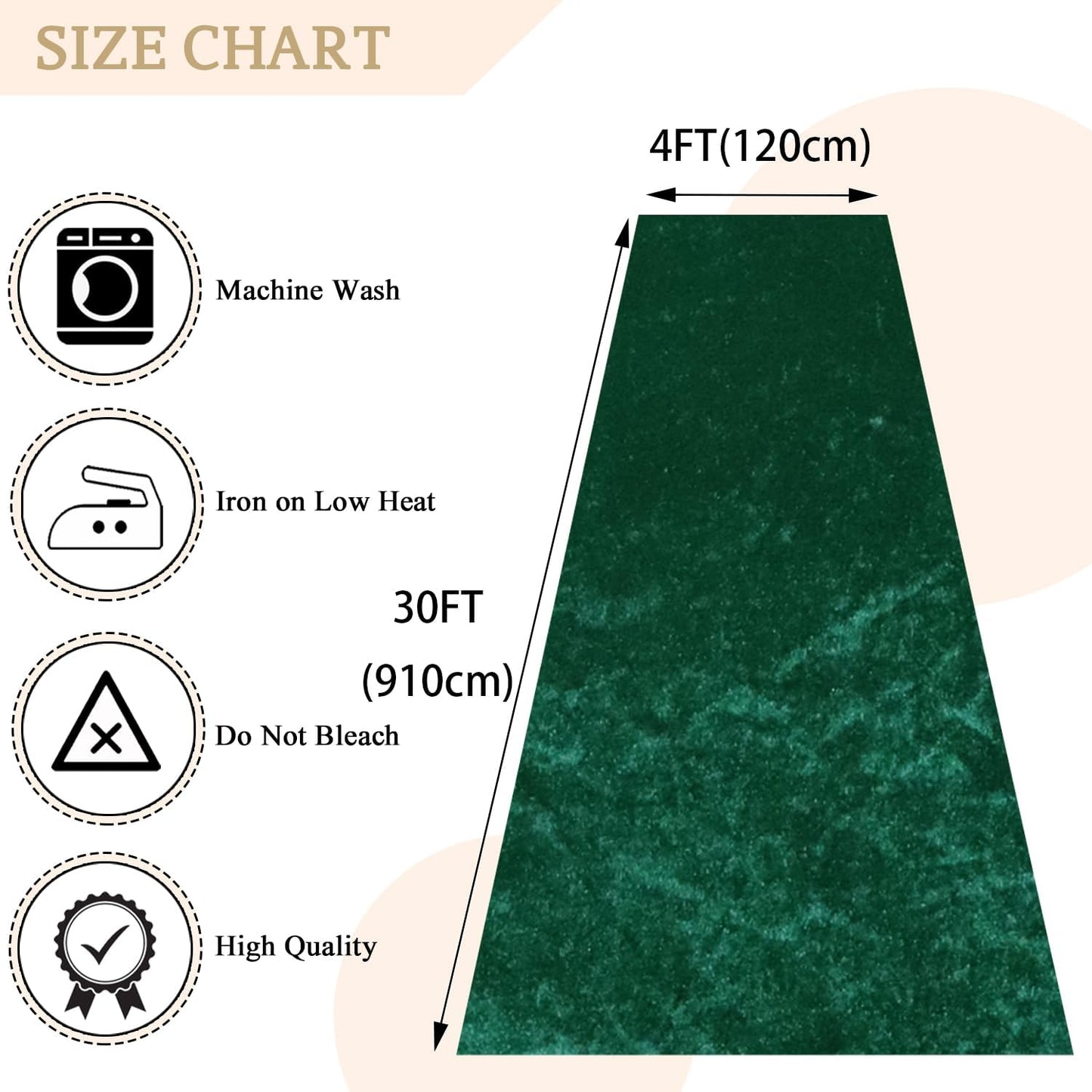 MODFUNS Hunter Green Carpet Runner for Parties 4x30FT Velvet Aisle Runner for Wedding Ceremony Aisle Floor Runners Hallway Runner Rug with Carpet Tape Wedding Runners Aisle for Beach Church Reception