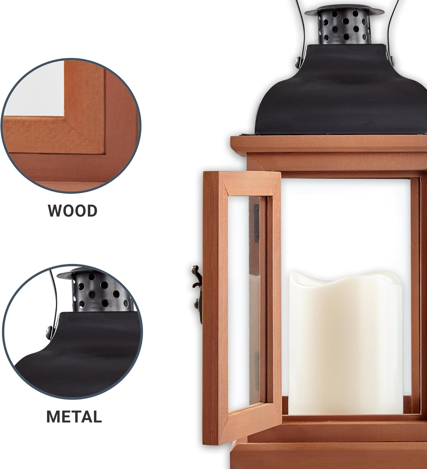 Let's Make Memories Personalized Memorial Lantern with LED Candle - Sympathy Gift - Condolences - in Memory - Automatic Timer - Wood/Metal - Cardinals Appear When Angels are Near