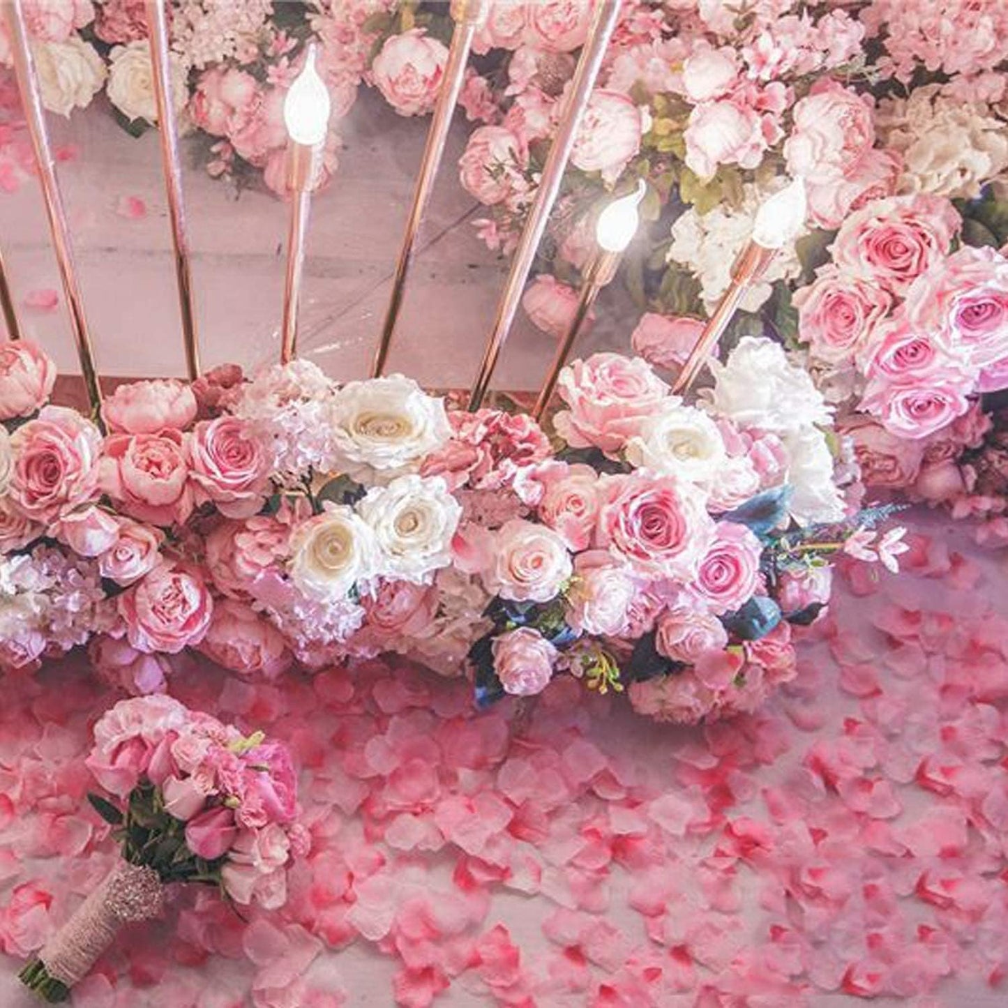 ocharzy 1000pcs Rose Petals Artificial Silk Flower Rose Petals for Wedding Decorations, Romantic Night, Valentine's Day, Parties, Events (Champagne Like Pink)