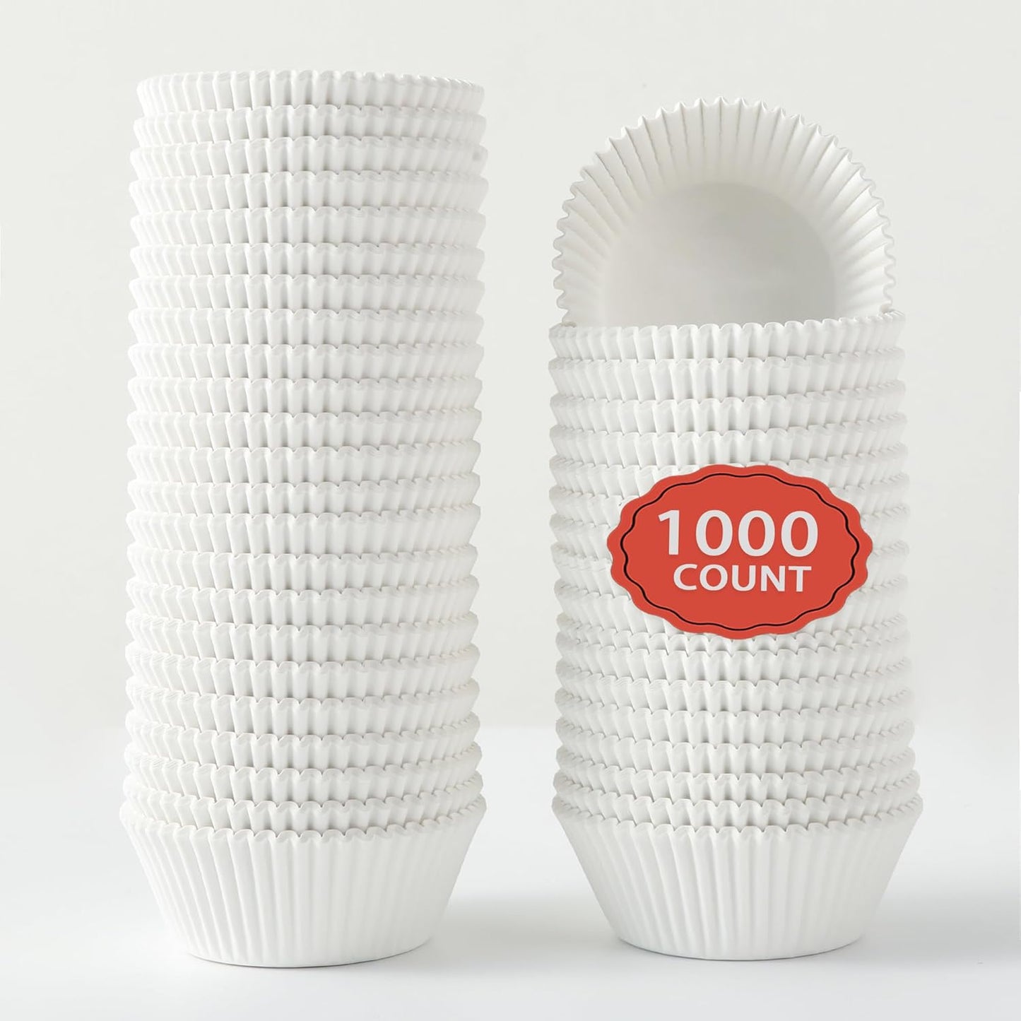 1.4 inch 1000-Count Mini Cupcake Liners Bright Colorful Muffin Baking Cups, Odorless,Baking Paper Cups for Baking Candy Cooking，Upgraded & Food Grade Grease-Proof Paper (White, 1.4 Inch)