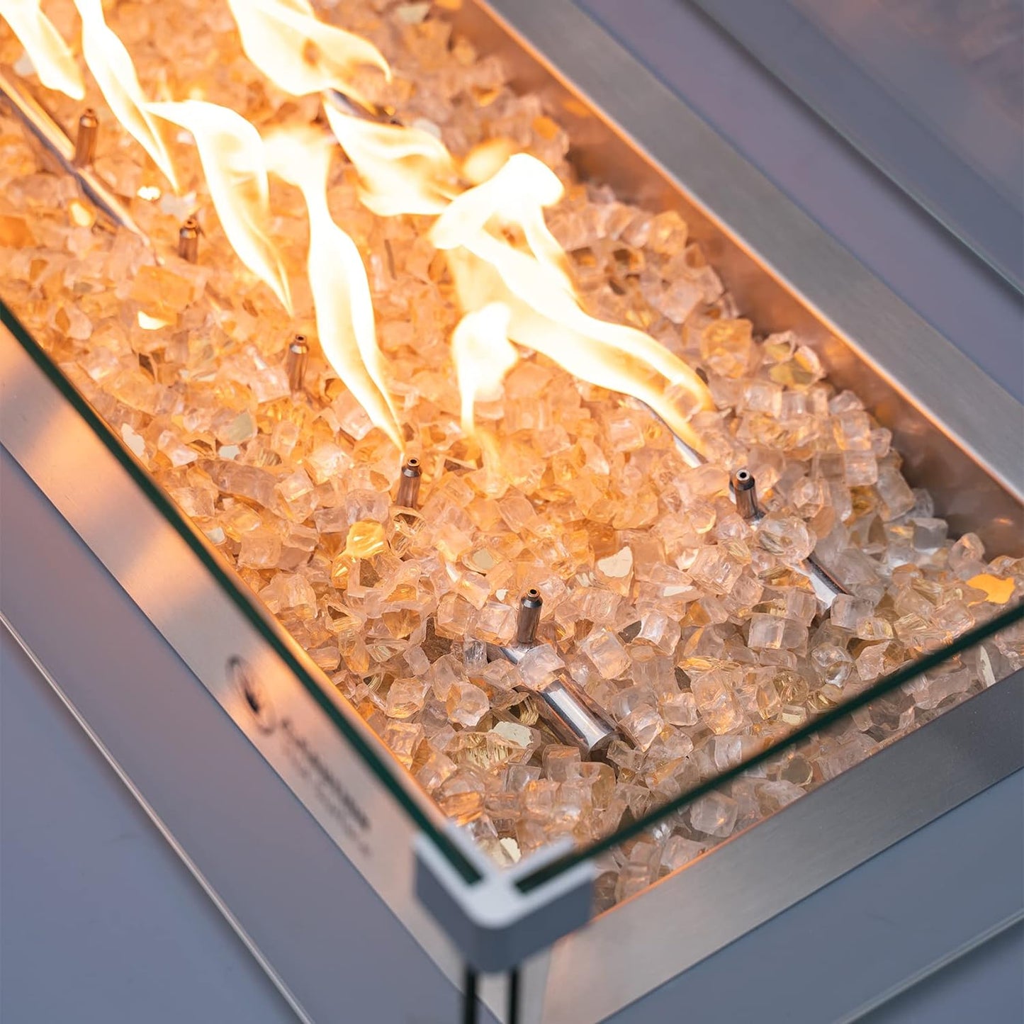 Stanbroil 10-Pound Fire Glass - 1/2 inch Reflective Tempered Fire Glass for Fireplace Fire Pit, Gold Reflective