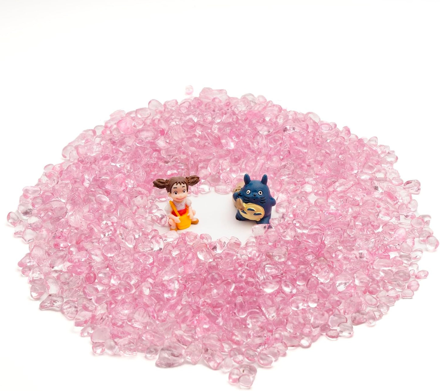 WAYBER Glass Stones, 1Lb/460g Irregular Sea Glass Dercorative Rocks Non-Toxic Artificial Crystal Pebbles for Aquarium Decoration/Vase Filler/Table Scatter/Handcraft/Jewelry Making/Gems Display, Pink