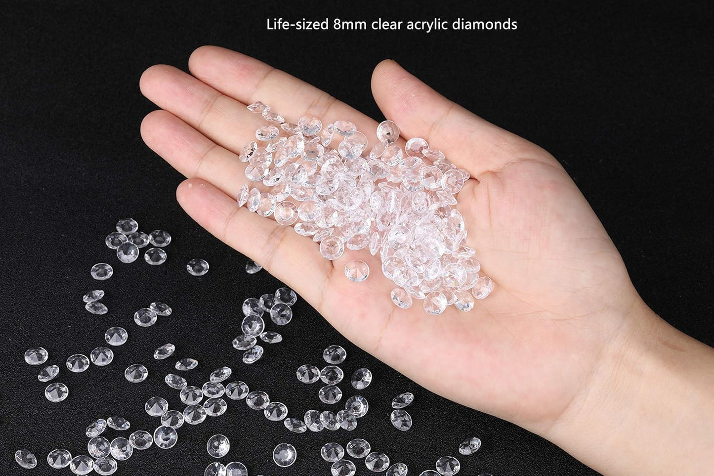2000 pcs/Pack Wedding Table Scatter Confetti Crystals Acrylic Diamonds 8 mm Rhinestones for Wedding, Bridal Shower, Vase Beads Decorations (8mm, Dark Purple)