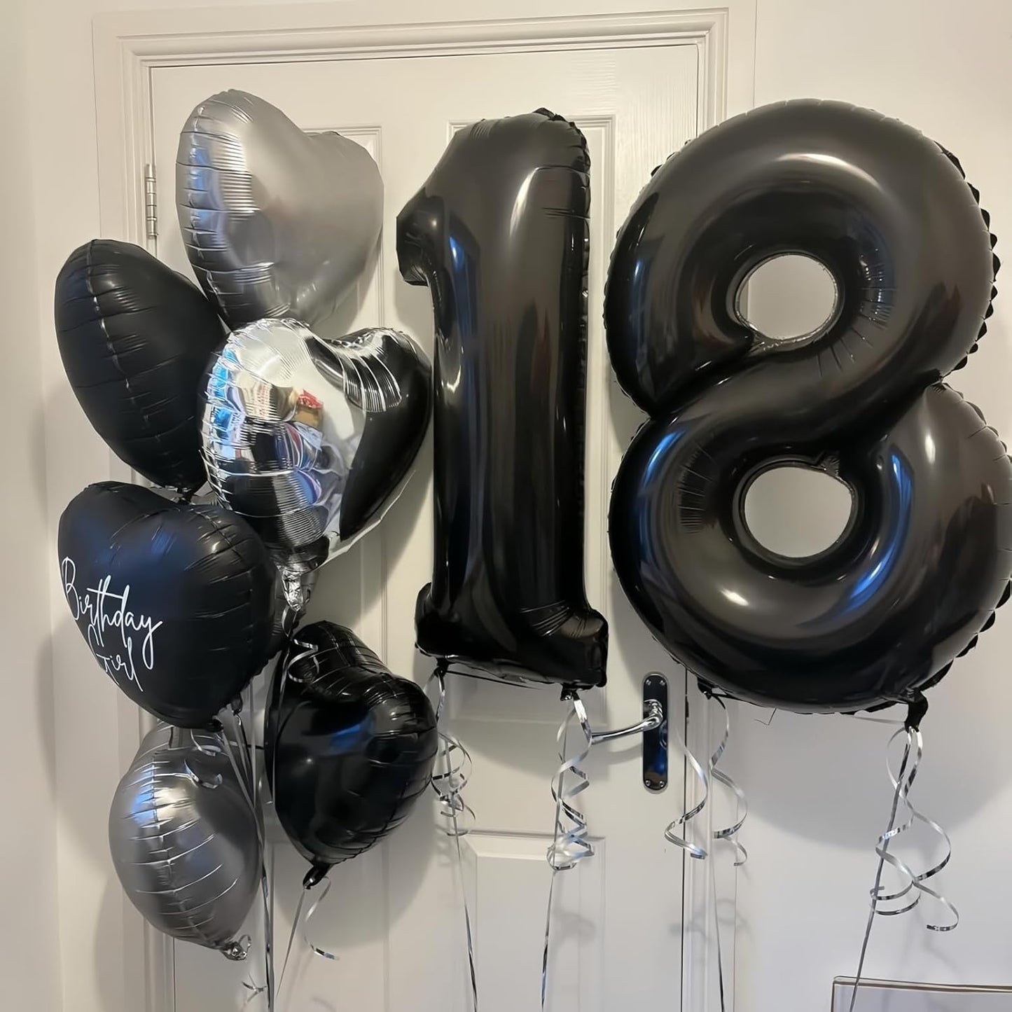 Black 9 Balloon Number,40 Inch Number 9 Balloon Large Black 9 Foil Mylar Helium Balloon for Birthday Party Decorations