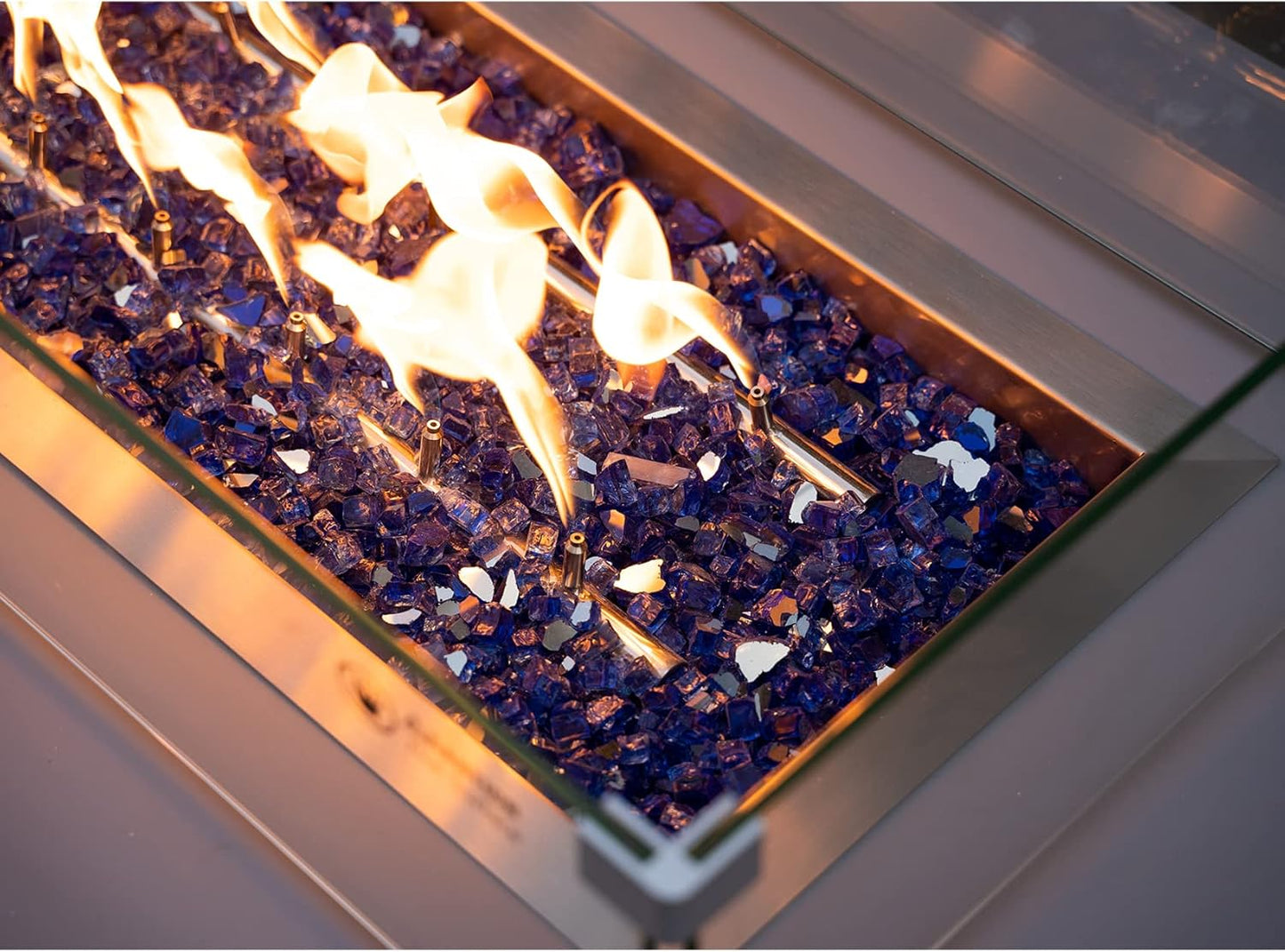 Stanbroil 10-Pound Fire Glass - 1/2 inch Reflective Tempered Fire Glass for Fireplace Fire Pit, Cobalt Blue Reflective