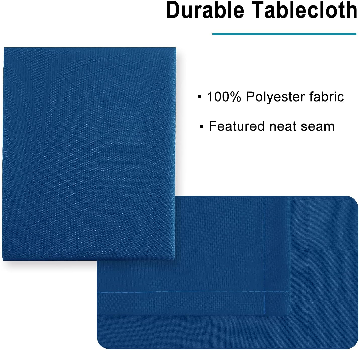 Hiasan Table Cloth Rectangle - Waterproof and Washable Fabric Tablecloth for Dining Room Kitchen and Outdoor Use, Royal Blue, 70 x 120 Inch