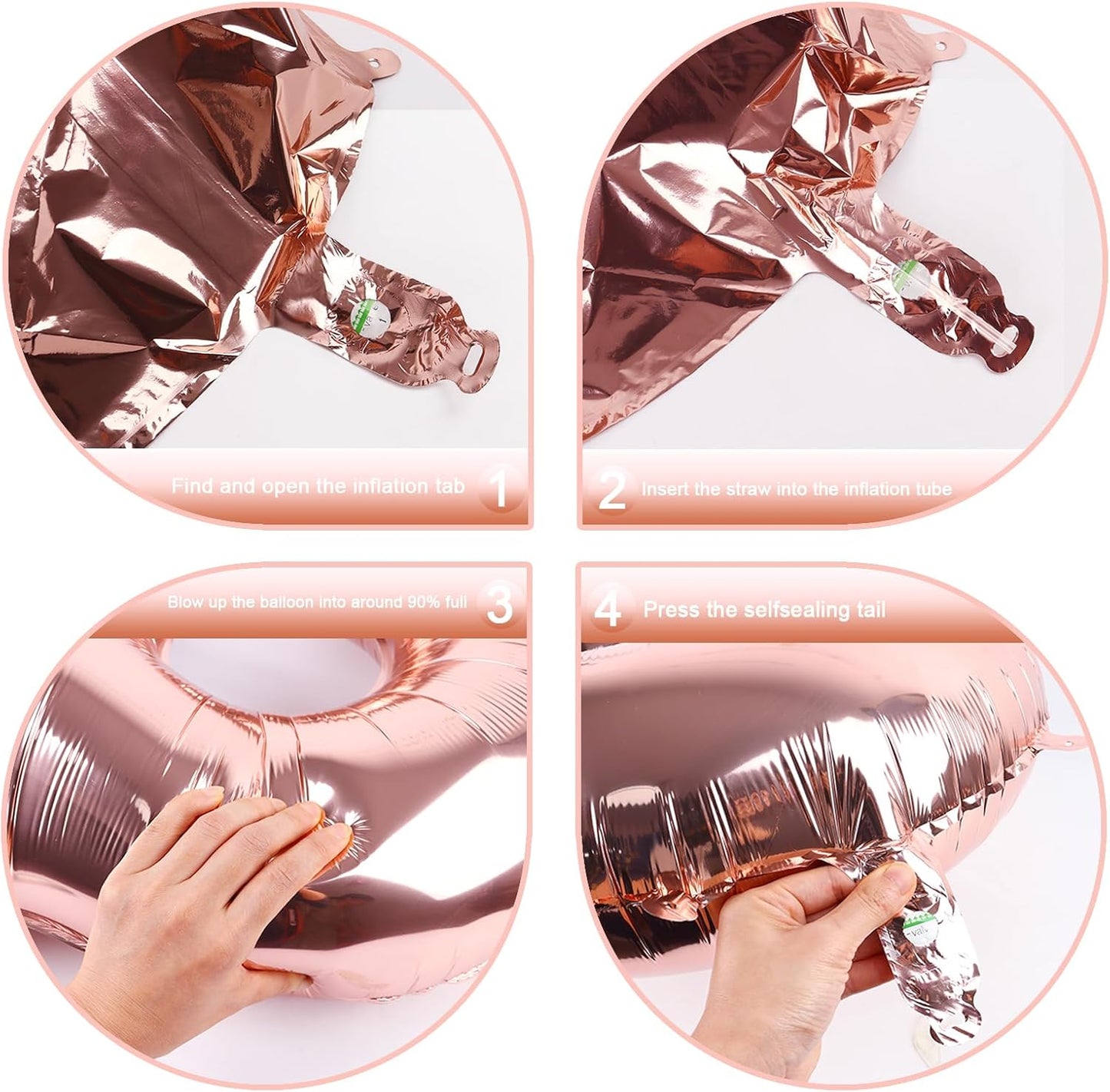 Rose gold 40 Inch 0 Number Balloons, 0 Decorations for 10 20 30 40 50 60 70 80 90 100 Birthday, Rose gold Foil Giant Birthday Graduations Anniversary Party Balloon