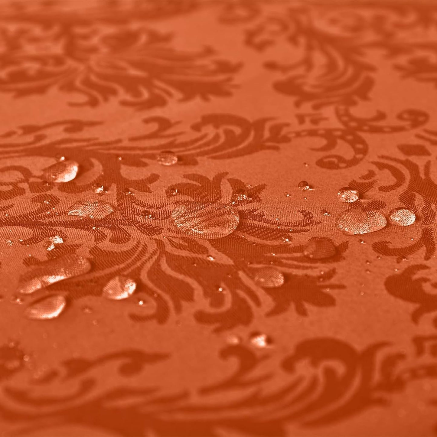 SASTYBALE Jacquard Rectangle Tablecloth, Rusty Spill-Proof Wrinkle Resistant Damask Table Cloth, Soft Polyester Oblong Table Cover for Kitchen Parties Thanksgiving - 60 x 120 Inch Rust