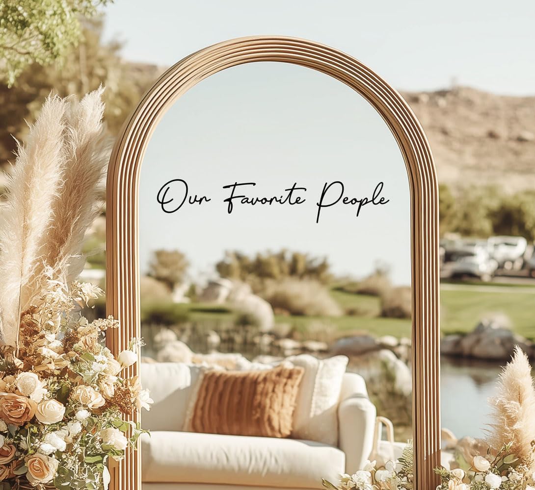 Our Favorite People Seating Chart Decal Wedding Seating Chart Header Decal for Mirror Our Favorite People Welcome Sign Wedding Welcome Vinyl (Black, Width 20")