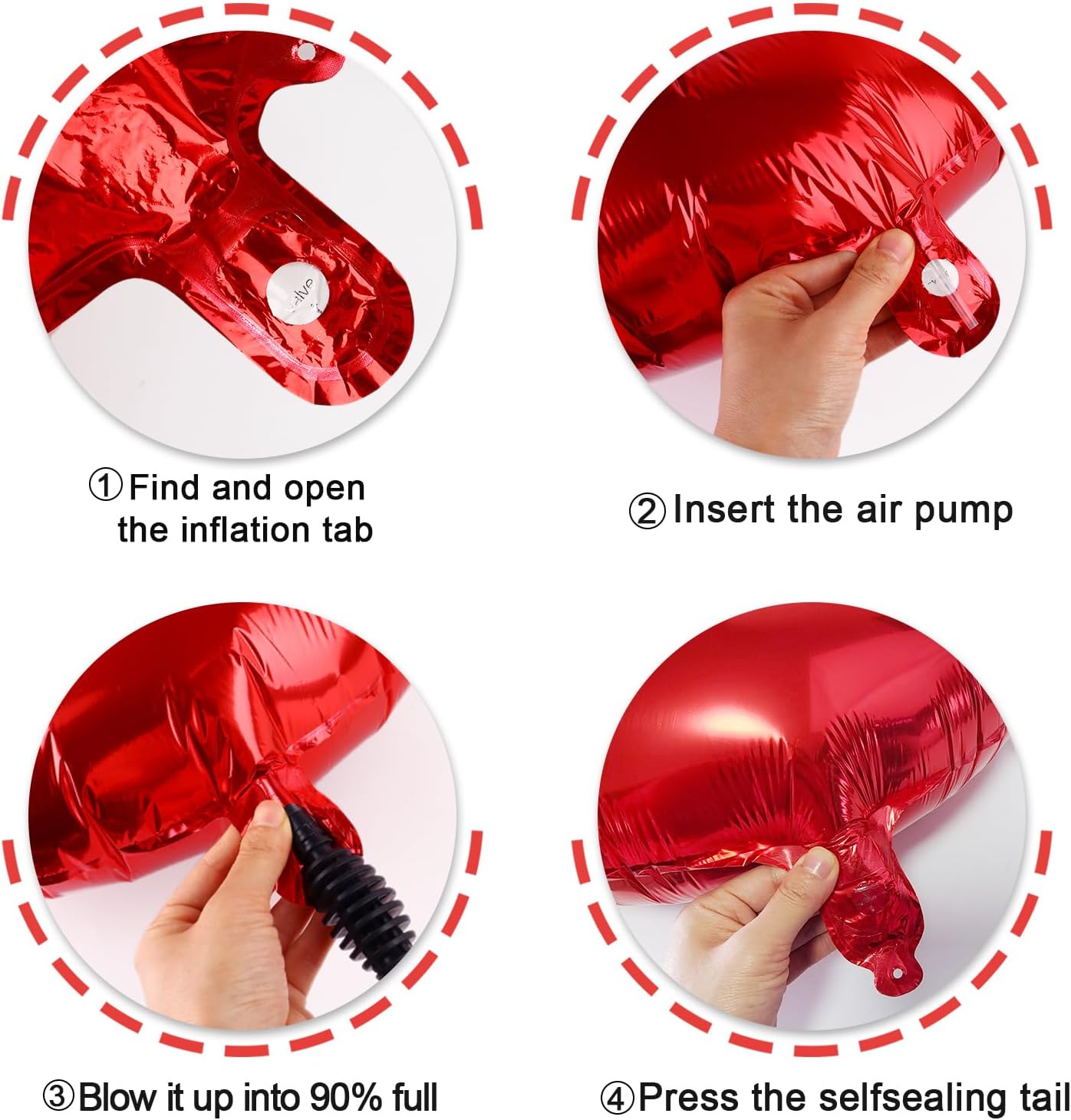 Number Balloon 40 Inch Red 4 Balloon, Red Large Numbers 4 Four Balloon Decor, 4 14 24 34 40 44 48 New Years Balloons Birthday Party Supplies