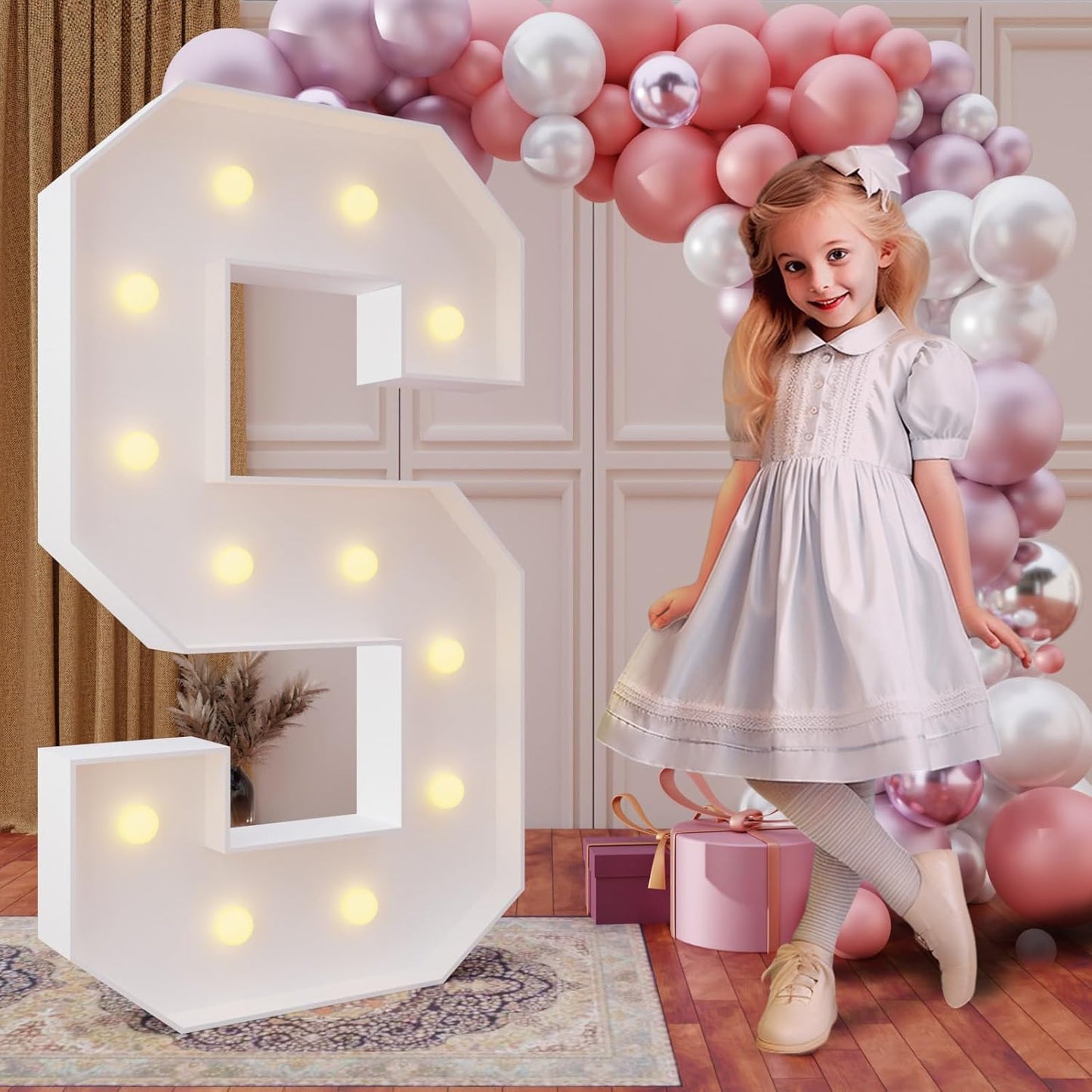 imprsv 4FT Marquee Light Up Letters for Birthday Party Decorations Large Marquee Letters for Wedding Event Bridal Shower Engagement Anniversarty Party Decor,Letter S