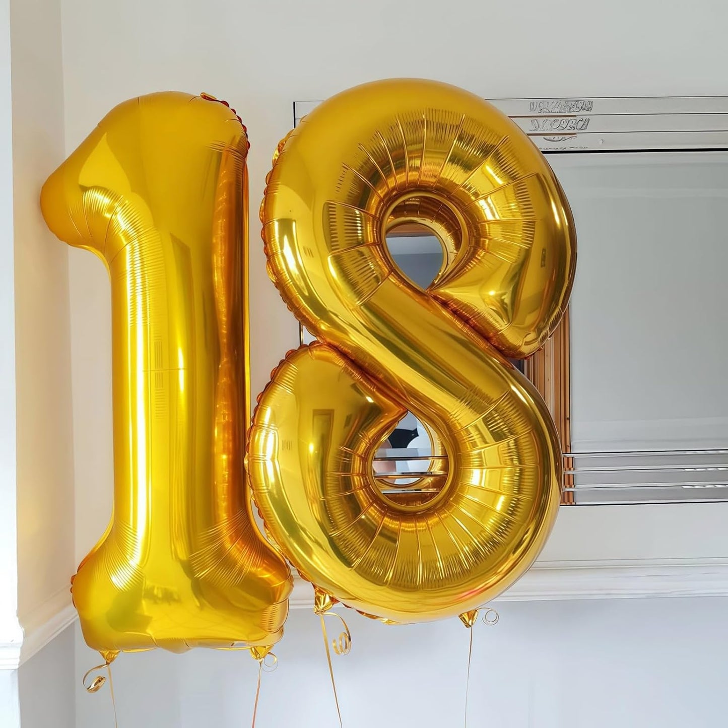 Gold 0 Balloon Number,40 Inch Number 0 Balloon Large Gold 0 Foil Mylar Helium Balloon for Birthday Party Decorations