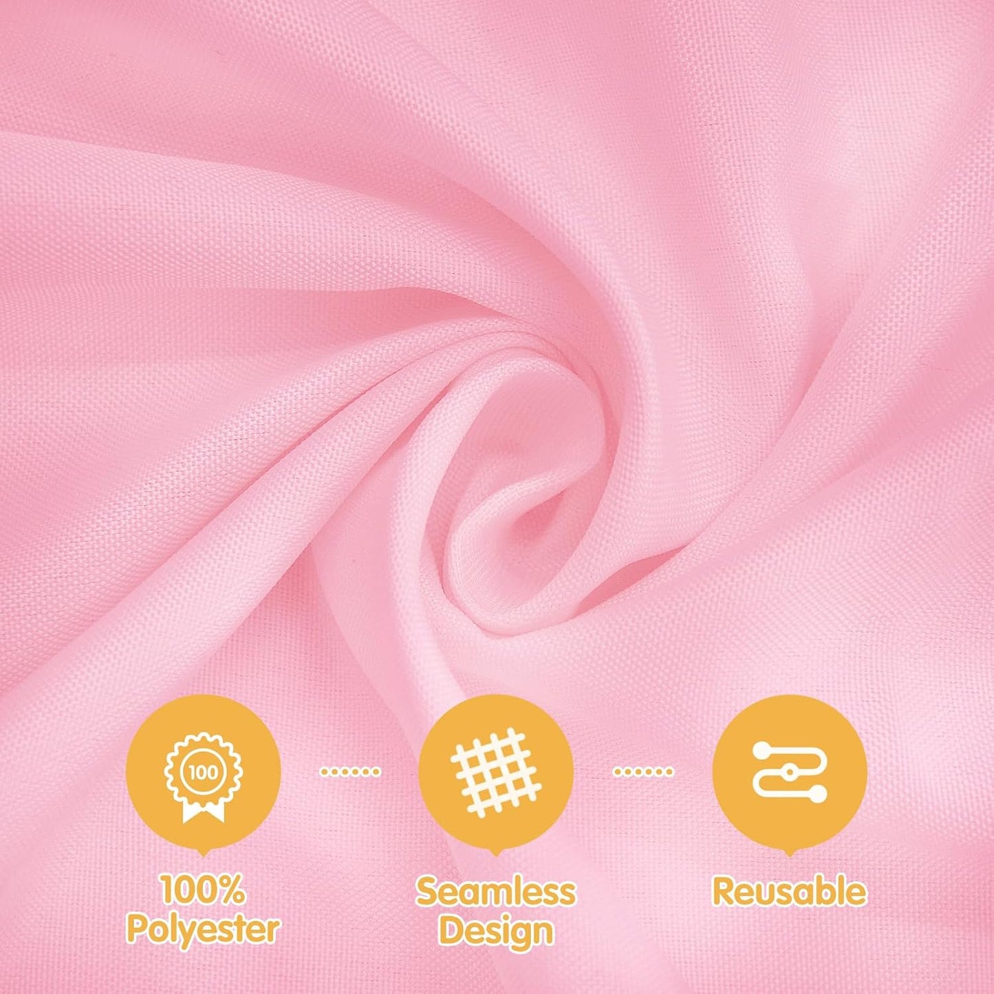 BRILLMAX 8 Pack Pink Tablecloths for 8 Foot Rectangle Tables 60 x 126 Inch - 8ft Rectangular Bulk Linen Polyester Fabric Washable Cloth Cover for Wedding Reception Banquet Birthday Party
