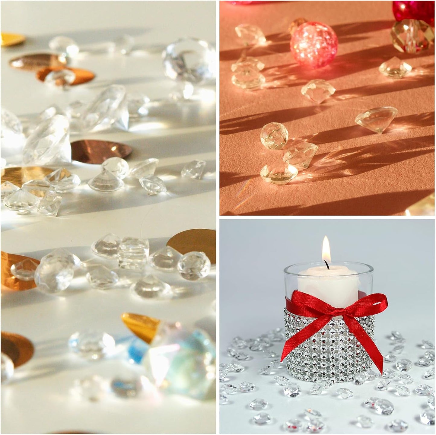 PATIKIL 10000 Pcs Wedding Table Scatter Confetti Crystals 4.5mm Acrylic Diamonds Vase Fillers Gems for Table Centerpiece Decorations Party Vase Beads, Light Blue