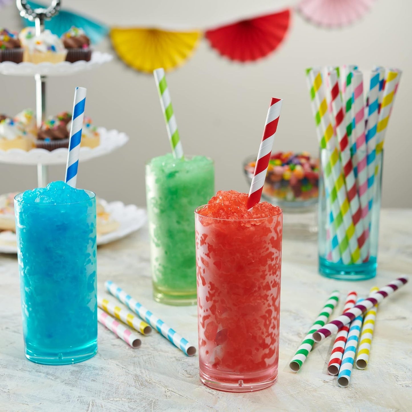 Comfy Package [Case of 2000] Jumbo Paper Smoothie Straws, 100% Biodegradable Paper Boba Straws, Disposable Milkshake - Assorted Colors