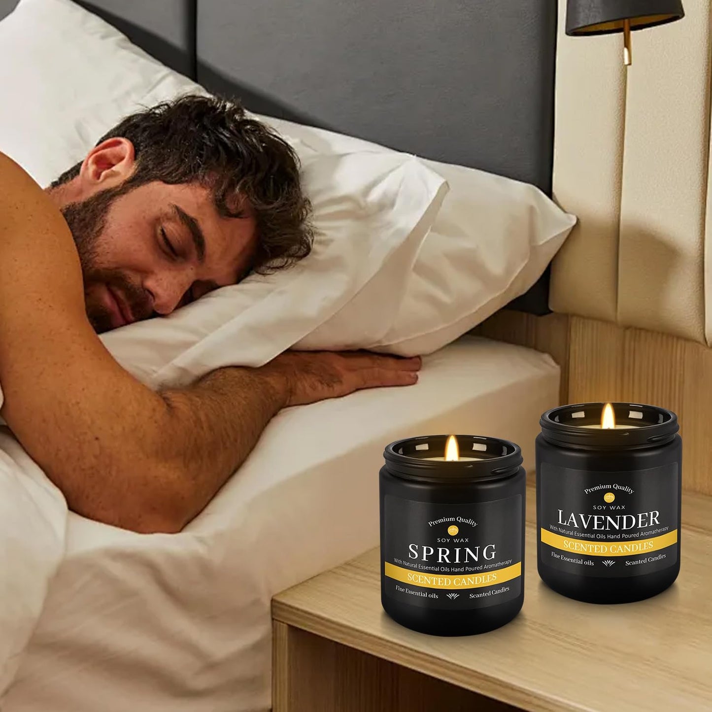 9Psc Scented Candles Set | Men Candle Set,7oz Gifts for Men Aromatherapy, Soy Candle(Black)