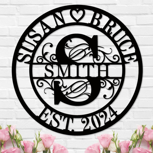 Personalized Wedding Anniversary Sign Gifts, Custom 50th 40th 65th 60th 25th 70th Anniversary Metal Sign, Wedding Gifts for Couples, Custom Name Sign, House Warming Gifts New Home