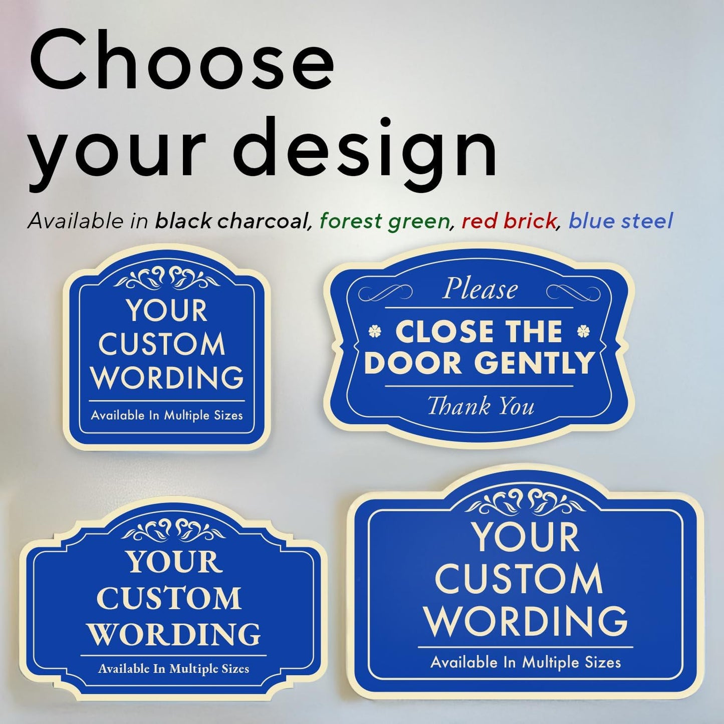Custom Personalized Metal Aluminum Driveway Signs, Blue Steel 14x10 In, Waterproof Made In USA