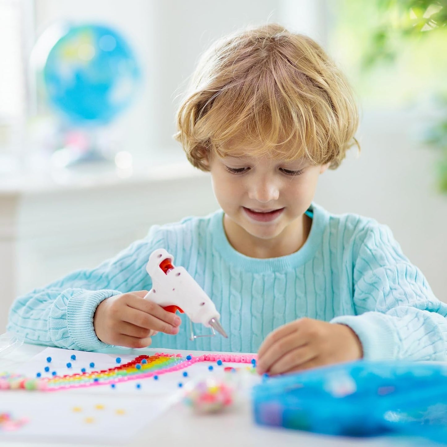 uxcell 20pcs Hot Glue Sticks for Glue Gun 7mm/0.27-inch x 4-inch Mini Hot Melt Adhesive Glue Stick Glitter Orange
