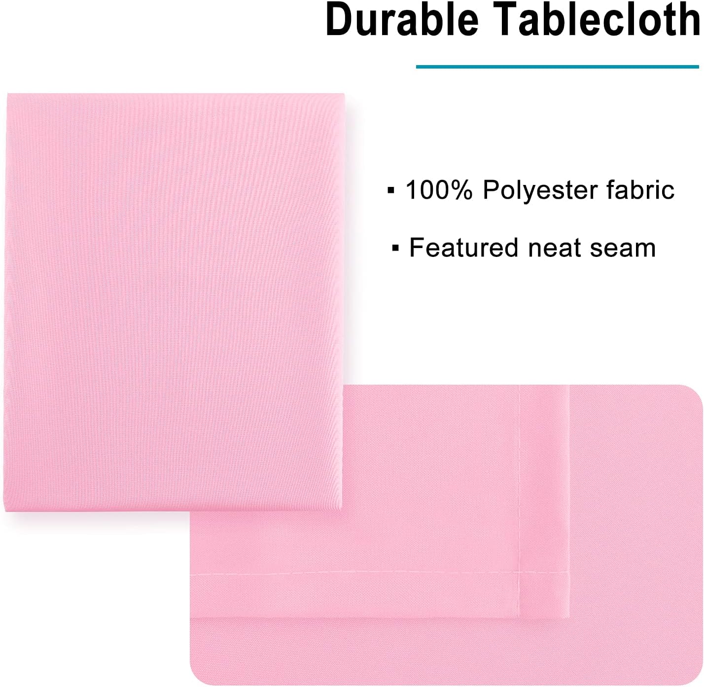 Hiasan Pink Tablecloth Rectangle - Waterproof & Spillproof and Washable Oblong Table Cloth for Dining/Party, 70 x 120 Inch
