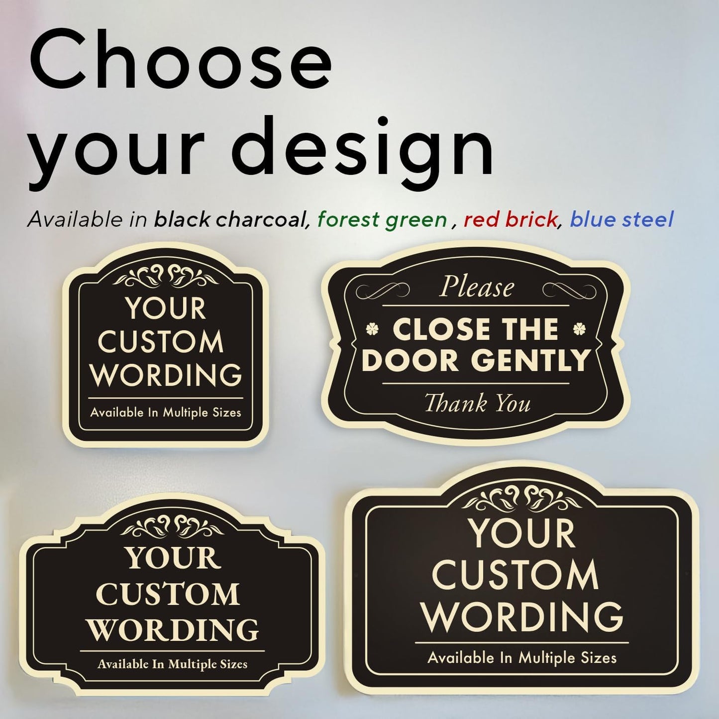 Custom Decorative Outdoor Metal Sign - Personalized Aluminum Driveway Sign, Waterproof, Made in USA - Design 2 Black Charcoal 24x18 In